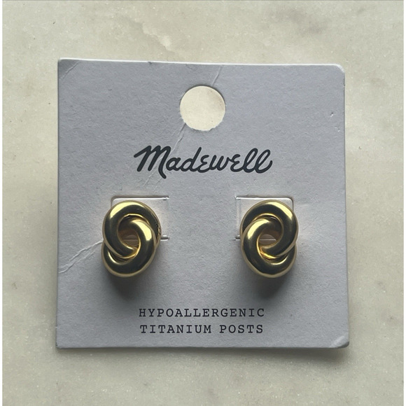 Madewell Hoop Chain Drop Earrings in Vintage Gold - Picture 1 of 5